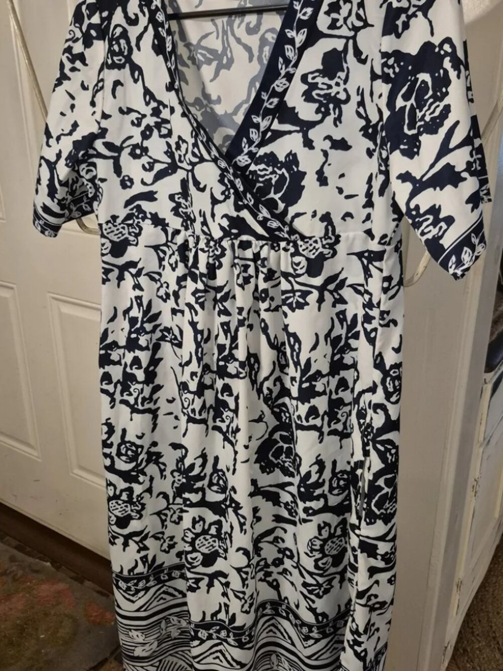 Brilliant Blue And White Print Dress